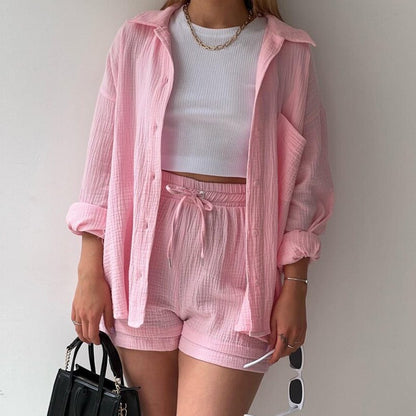Women's Shirt and Shorts Set Plus Size