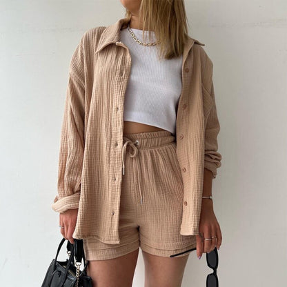 Women's Shirt and Shorts Set Plus Size