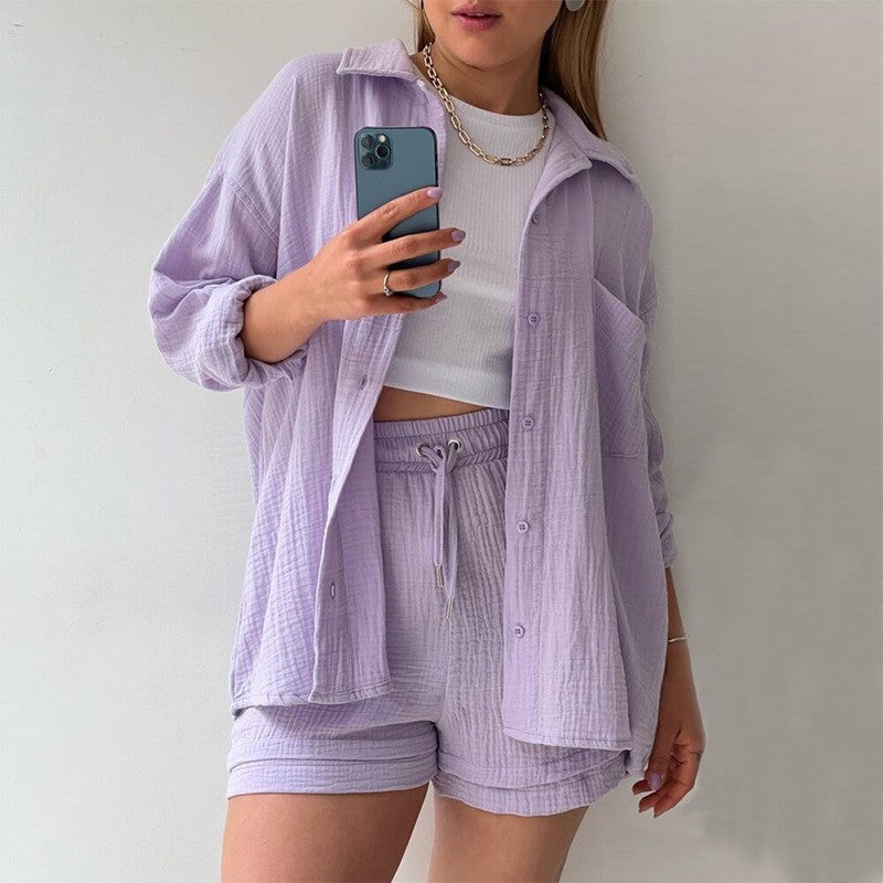 Women's Shirt and Shorts Set Plus Size