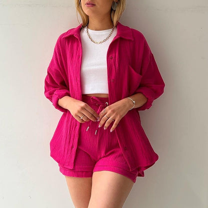 Women's Shirt and Shorts Set Plus Size